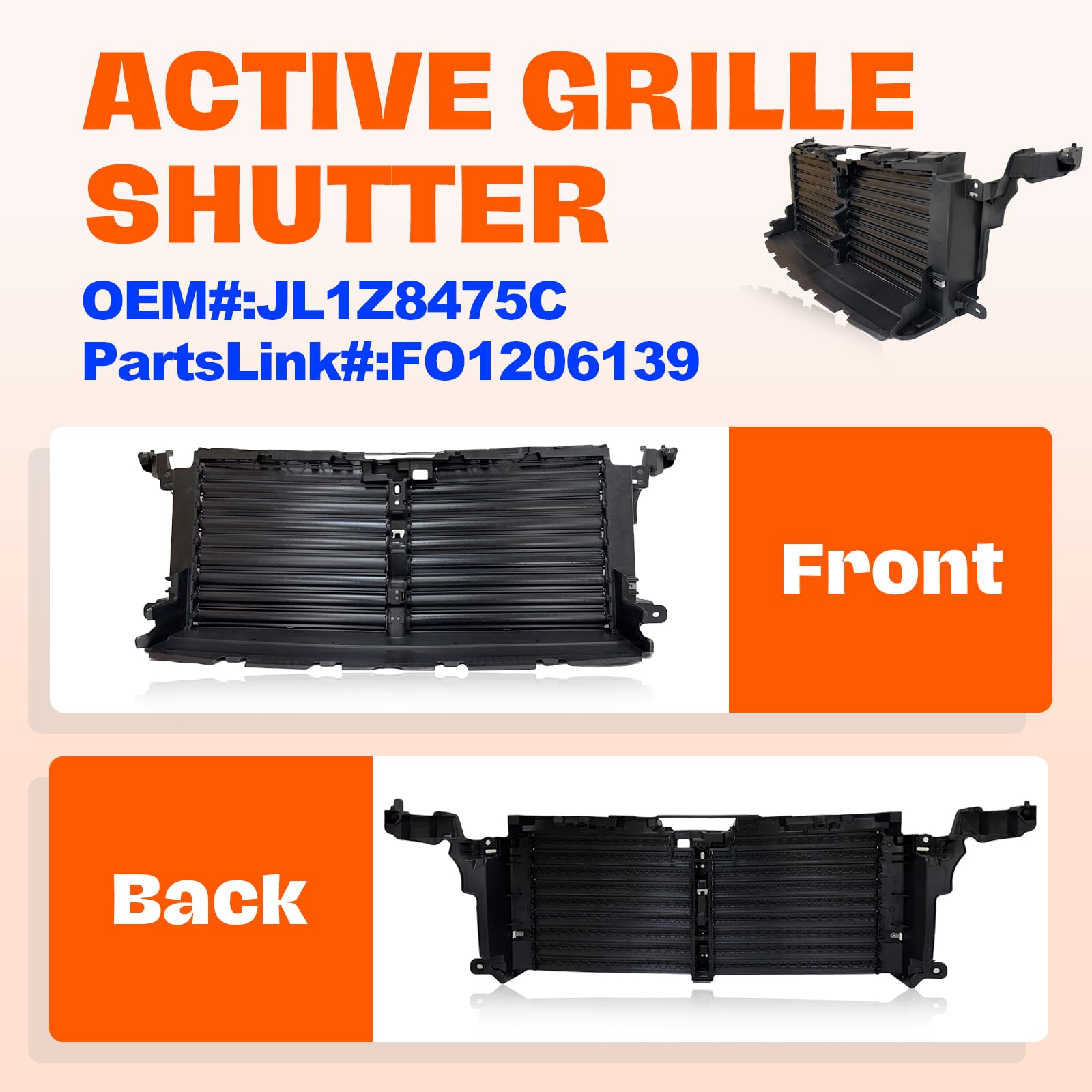 Pica ブレードヒーター FJH-PH50 Amazon.com: CarPartsDepot Front Upper Active Grille Shutter